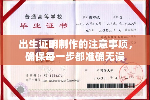 莞城出生证明制作的注意事项，确保每一步都准确无误